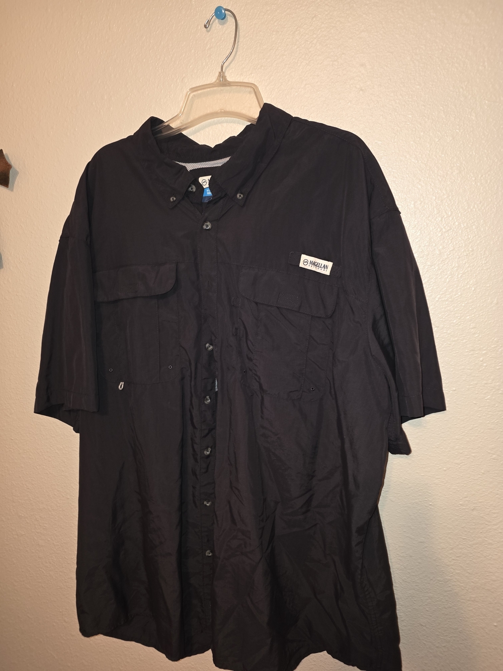 Magellan Outdoors Black Short-Sleeve Shirt 3XL Relaxed Fit